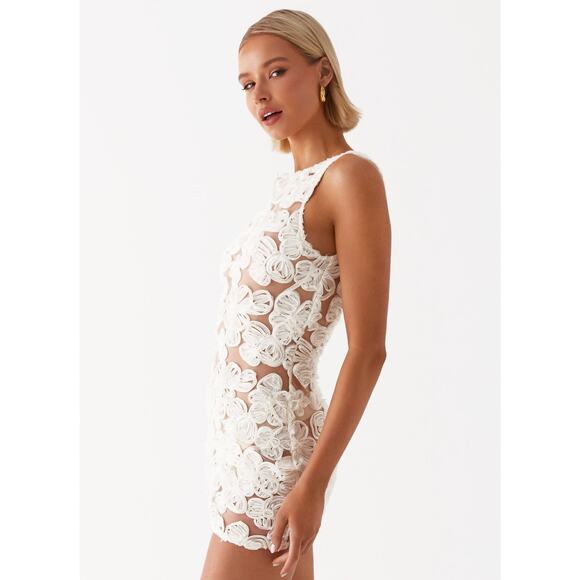 Peppermayo Candace Floral Mini Dress - Us 0 Ivory - Picture 3 of 4